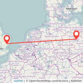 Berlin Ipswich train map
