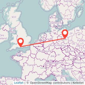 Berlin Bournemouth train map