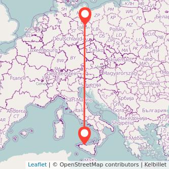 Berlin Palermo train map