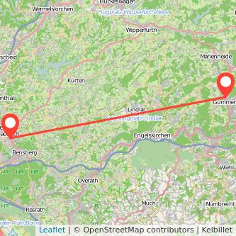 Bergisch Gladbach Gummersbach Mitfahrgelegenheit Karte