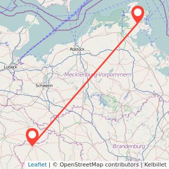 Bergen auf Rügen Salzwedel Bahn Karte