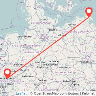 Bergen auf Rügen Recklinghausen Bahn Karte