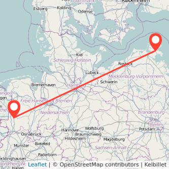 Bergen auf Rügen Meppen Bahn Karte