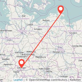 Bergen auf Rügen Göttingen Bahn Karte