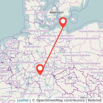 Bergen auf Rügen Bad Neustadt an der Saale Bahn Karte