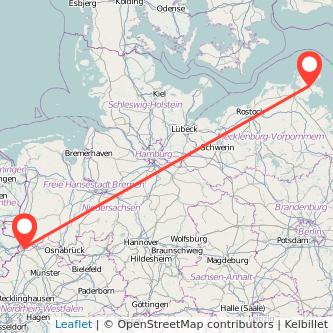 Bergen auf Rügen Bad Bentheim Bahn Karte