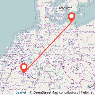 Bergen auf Rügen Luxemburg Bahn Karte