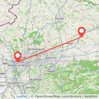 Beckum Oberhausen Mitfahrgelegenheit Karte