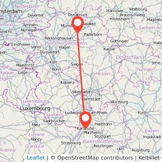 Beckum Karlsruhe Mitfahrgelegenheit Karte