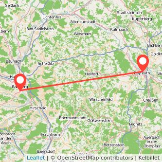 Bayreuth Bamberg Mitfahrgelegenheit Karte