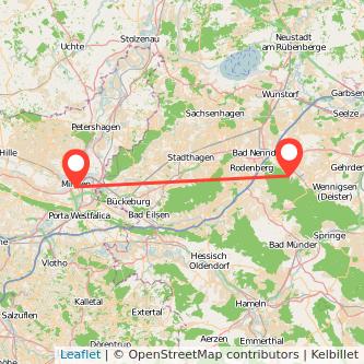 Barsinghausen Minden Mitfahrgelegenheit Karte