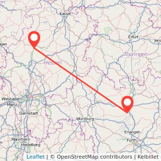 Bamberg Marburg Mitfahrgelegenheit Karte