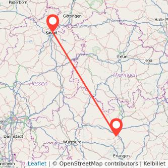 Bamberg Kassel Mitfahrgelegenheit Karte