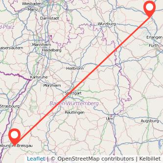 Bamberg Freiburg im Breisgau Mitfahrgelegenheit Karte