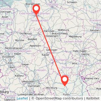Bamberg Bremen Mitfahrgelegenheit Karte