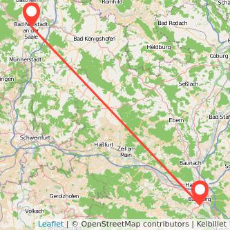 Bamberg Bad Neustadt an der Saale Bahn Karte