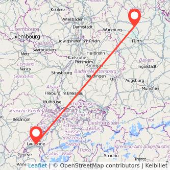 Bamberg Lausanne Bahn Karte