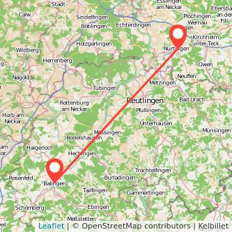 Balingen Nürtingen Mitfahrgelegenheit Karte