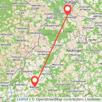 Balingen Leinfelden-Echterdingen Mitfahrgelegenheit Karte