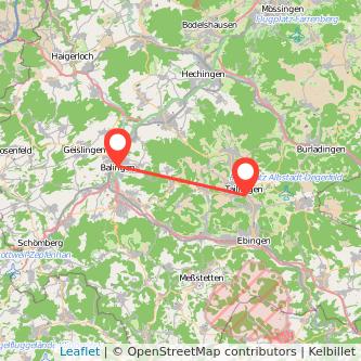 Balingen Albstadt Mitfahrgelegenheit Karte