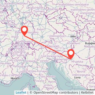 Balingen Zagreb Mitfahrgelegenheit Karte