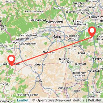 Bad Kreuznach Mörfelden-Walldorf Mitfahrgelegenheit Karte