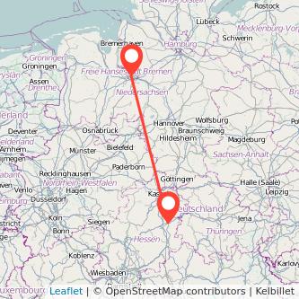 Bad Hersfeld Bremen Mitfahrgelegenheit Karte