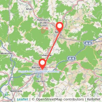 Bad Hersfeld Bebra Bahn Karte