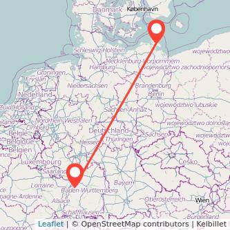 Baden-Baden Bergen auf Rügen Bahn Karte