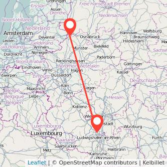 Bad Bentheim Worms Bahn Karte