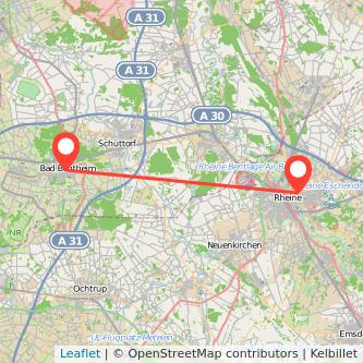 Bad Bentheim Rheine Bahn Karte