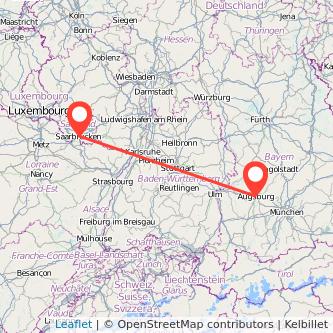 Augsburg Saarbrücken Mitfahrgelegenheit Karte