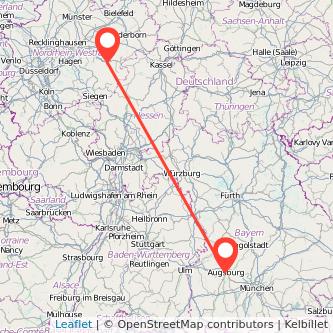 Augsburg Meschede Mitfahrgelegenheit Karte
