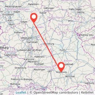 Augsburg Marburg Mitfahrgelegenheit Karte