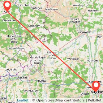 Augsburg Aalen Mitfahrgelegenheit Karte
