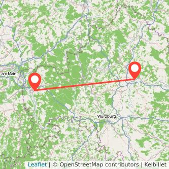 Aschaffenburg Schweinfurt Mitfahrgelegenheit Karte