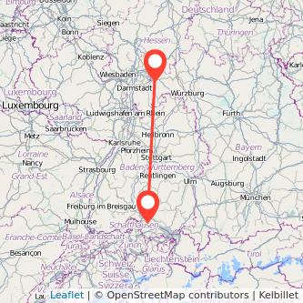 Aschaffenburg Radolfzell am Bodensee Bahn Karte