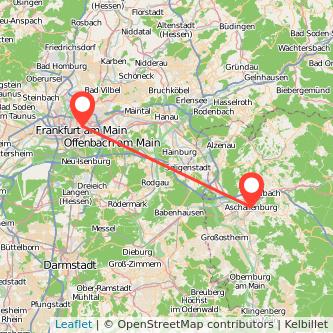 Aschaffenburg Frankfurt am Main Bahn Karte