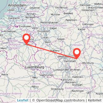 Aschaffenburg Lüttich Bahn Karte