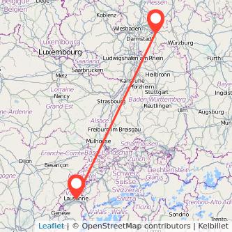 Aschaffenburg Lausanne Bahn Karte