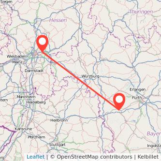 Ansbach Maintal Mitfahrgelegenheit Karte