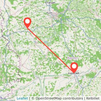 Ansbach Ingolstadt Mitfahrgelegenheit Karte