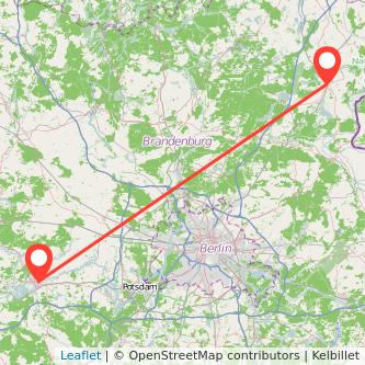 Angermünde Brandenburg an der Havel Bahn Karte