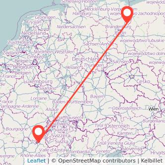 Angermünde Genf Bahn Karte