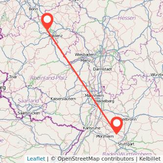 Andernach Vaihingen an der Enz Bahn Karte