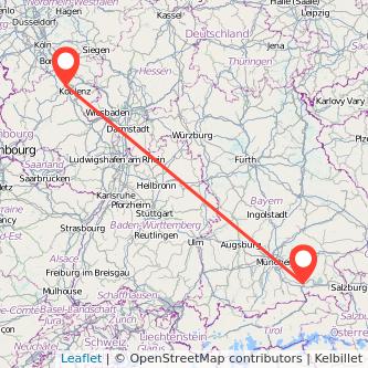 Andernach Rosenheim Bahn Karte