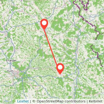 Amberg Bayreuth Mitfahrgelegenheit Karte