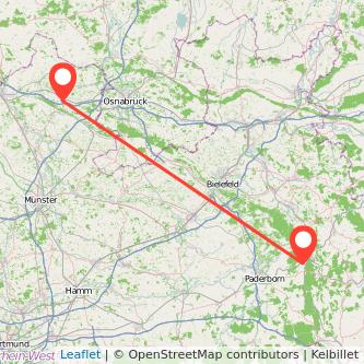 Altenbeken Ibbenbüren Bahn Karte