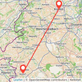 Alsdorf Krefeld Mitfahrgelegenheit Karte