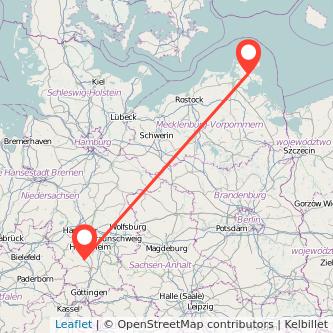 Alfeld Bergen auf Rügen Bahn Karte